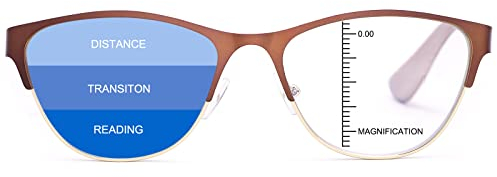 Progressive Multifokus-Lesebrille Computer-Blaulichtblockierung für Frauen und Männer No-Line-Multifokal-Lesegeräte mit Federscharnier Anti-Augenbelastung Trifokal-Brille Anti-Blaulicht-Brille 1.5