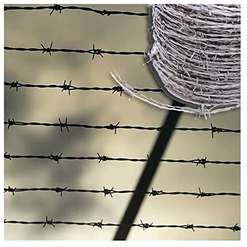 WYYZH Stacheldraht Verzinkt mit Widerhaken Stacheldraht Anti-Klettern Diebstahlschutz Gute Antiblockwirkung für Weidegrenzen/Eisenbahnen (Color : 2.3mm Steelwire, Size : 200M)
