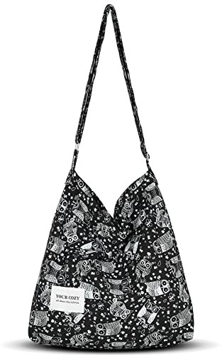 Your Cozy Große Boho Crossbody Bag Damen – Verstellbare Baumwolltasche Hobo Schultertasche für Arbeit & Reisen