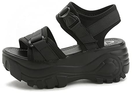 Ecoodisk Mujeres Sandalias Mujeres Plataforma Sandalias de cuña de 6 cm Tacos de altura zapatos para mujeres zapatillas de verano Sandalia Mujer Zapatos de Mujer