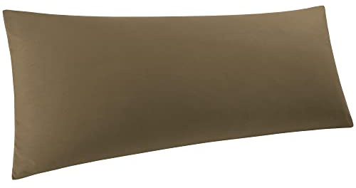 PiccoCasa Seitenschläferkissen Bezug Kissenhülle 100% Mikrofaser mit Reissverschluss 50x160 cm Kissenbezug langes Kissen Schwangerschaftskissenbezug Stillkissenbezug Braun