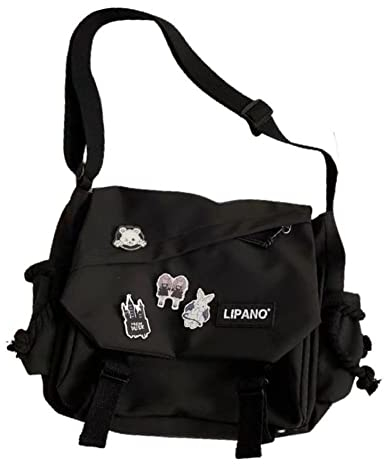 Kawaii Tasche mit Kawaii Stuffs Mädchen Messenger Bag Japanische Harajuku Crossbody Taschen für Frauen High School Mädchen, Schwarzes Kapitel