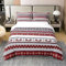 Xmas Deer 100% Cotton Duvet Cover Weihnachten Bettwäsche Set 220x240 Elk Antler Printed Tröster Cover Boho Hippie Striped Weiß Schneeflocke Bett Sets with 2 Kissenbezüge Bedraum Dekor