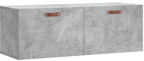 vidaXL Wall Cabinet Concrete Grey 100x36,5x35 cm Engineered Wood | Looks smart and modern, Great for showing off and storing your bits and bobs, Made from top-notch engineered wood