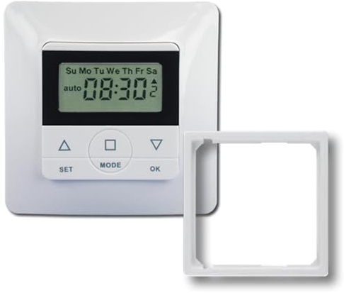 Rolladen Zeitschaltuhr CasaSpirit50 incl. Berker Zwischenrahmen Steuerung Comfort (BERKER Q.1. / Q.3)