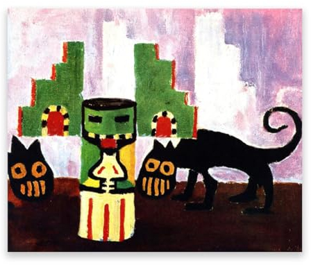 RYLJCZ Berühmte Wandkunst-Reproduktion - Nolde abstrakte berühmte Gemälde - Druck auf Leinwand - Büro Wohnzimmer dekorative Bilder (Figuren) 50 x 65 cm nur Leinwand