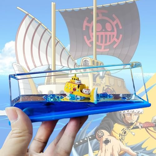 Tuzsocr Modèle de Bateau One Piece, Bouteille de Dérive de Liquide, Modèle Fluide de Bateau en Acrylique, Soulagement du Stress, One Piece Bateau pour Ornement de Bureau de décoration (Style 6)