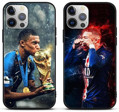 [2 Packs] Coque pour Apple iPhone 12/12 Pro 6,1, Etui Football Légende Star Marrant Motif Design,Housse de Protection Doux TPU Silicone Antichoc Cover Coquille pour iPhone 12,M5