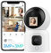ZOSI Dual-Linse WLAN Überwachungskamera Innen 3MP+3MP, 2-Wege-Video, 2,4/5Ghz WiFi IP Kamera 360° Schwenkbar, C528M