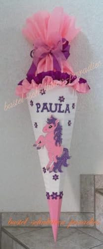 Schultüten Bastelset Pony weiß-rosa-lila MaterialType 3D Wellpappe-Rohling
