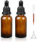 iulrtba Pipette et Flacon en Verre Ambré 50ml - Comptoir Gouttes - Huile Essentielle Vide - 2 Pièces d'accessoires Compris