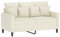 vidaXL Sofa 2-Sitzer, Loungesofa Couch mit Armlehnen Rückenkissen, Wohnzimmersofa Designsofa mit Metallgestell, Sitzmöbel Zweisitzer, Creme Samt