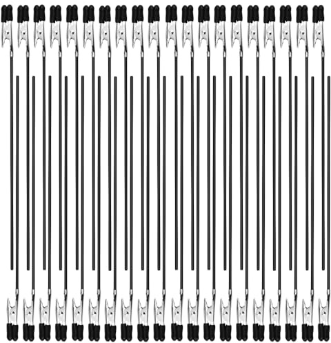BGTXINGI – Lot de 40 pinces crocodiles avec 40 embouts en caoutchouc, support pour aérographe Gundam, outil de modélisme pour modélisme d'hobby, bricolage, mémo, photo (Noir)