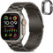 HITZEE Kompatibel with Apple Watch Ultra Armband 49mm, Edelstahl Metall Ersatzband Armbänder Band Kompatibel für Ultra 2 Ultra, 49mm Graphit