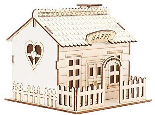 Villa-Hausbank aus Holz, Box mit LED-Licht, Dekoration, Zuhause,