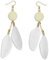 Soul-Cats 1 Paar pastell farbene Feder Ohrringe für Damen im Boho Style, Farbe: weiß