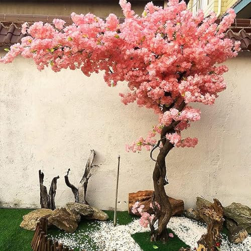 GEJLELDS Finto Albero di ciliegio Finto, ciliegio piangente, Albero di ciliegio in Fiore, Albero di ciliegio Artificiale, Alberi Artificiali per la Decorazione di casa e Ufficio,1x0.6m