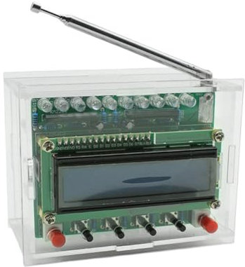 Comphic Radio FM Kit Electrónico Producción Soldadura RDA5807 Frecuencia Ajustable 87-108MHZ con Pantalla LCD Luz LED para Bricolaje