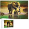 1000 Pieces Animal Puzzles for Adults - Elephants Crossing The River - Comes with A Poster - Do It Yourself Jigsaw Puzzle - Unwind from Daily Life, for Home Decor