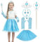 Sincere Party Mädchen Prinzessin Kostümzubehör Fancy Dress Up Cosplay Exquisite Match Sets,Elsa Dress Up Tutu Set für Mädchen 3-8 Jahre blau