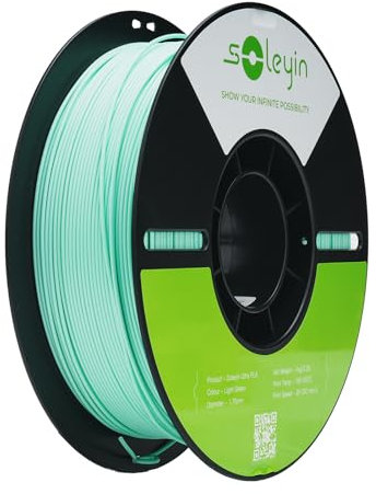 SOLEYIN Ultra PLA Filament 1.75mm Grün, 3D Drucker Filament 1kg Hochgeschwindigkeit 30-300mm/s Umweltfreundliche, für die meisten 3D-Drucker Creality Ender K1 K1C K2 plus (Hellgrün)