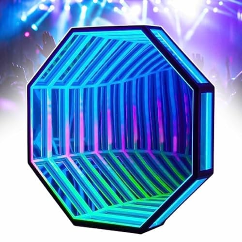 pealiritansemen Infinity Mirror Light, 358 Mögliche Einstellungen, Anpassbar, Verwendung Als Wandlicht, Spiegel, DIY-Lichteffekte, Infinity Lamp Tunnelspiegel Für Die Wand, Für Bars, Spielzimmer,70cm