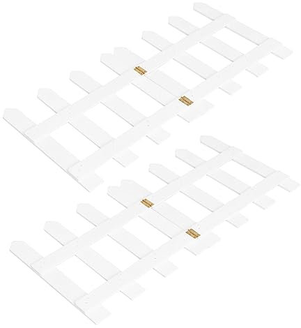 TINEASUR Staccionata in Legno Bordo Dell'aiuola Luci Da Siepe Natalizie Striscia Recinzione Albero Di Natale Recinto Decorazione Natalizia All'aperto Arredamento Piante Bambù Bianca