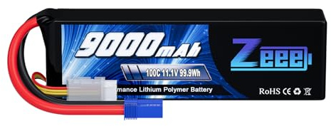 Zeee 3S Lipo Battery 9000mAh 11.1V 100C EC5 Plug for RC Drone Car Boat | RC Battery Compatible with FPV Plane Quadcopter Heli Airplane Buggy Truggy RC Models, Long Runtime