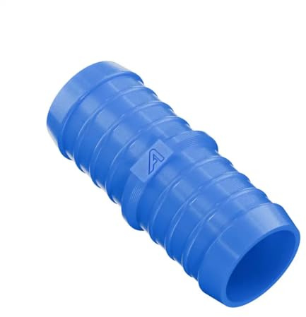 51mm (2 Inch) Blue Plastic Hose Pipe Connection Extension for Garden Hoses, Ponds, Water Pipes, Inline Barbed Joiner