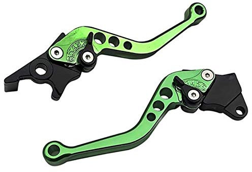 XUEZHEN Kupplungshebel Motorrad,Bremshebel 2 stücke Legierung Motorrad bremsgriff CNC Motorrad Kupplung bremshebelgriff fit for Motorbike Modification(Green)