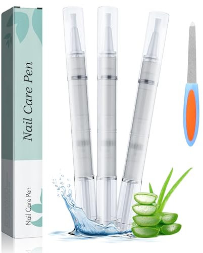 3 Stück Nail Care Pen, Nail Care Pen Stift Für Gepflegte Fingernägel & Fußnägel Mit Teebaumöl, Vitamin E & Aloe Vera