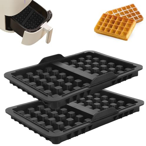 Lot de 2 accessoires de friteuse à air chaud pour ninja, moule en silicone gaufré Air Fryer, insert gaufré pour Ninja AF300EU, AF400EU, AF451EU, SL400EU, AF500DE