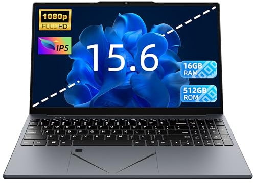 Laptop 15,6 FHD, AMD Ryzen 5 3500U (fino a 3,7GHz) Processore Quad-Core, 16GB RAM DDR4, 512GB SSD NVMe, Notebook Portatile con Touchpad Intelligente e Interruttore Webcam (16+512)