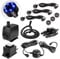 CLGarden Springbrunnenpumpe SP3-SL Set mit 3 blauen LED-Ringen und automatischer Lichtsteuerung, leise Tauchpumpe 1300l/h für Gartenbrunnen, Quellsteine, Zierbrunnen