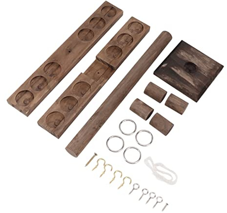 Tnfeeon Holzhaken Schnelllebig Ring Toss Game für Vier Spieler Interaktives Tischplatte, Süchtig Machendes Spiel, das für Strandunterhaltung Geeignet Ist, Gewicht: 365 G, Größe: 33x30x10 cm