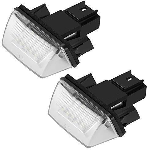 LUOKEKE Kennzeichenbeleuchtung 2 Stücke 12 V 18LED Auto Kennzeichenbeleuchtung 12 V 6500 Karat Lampe Passend for Peugeot 206 207 307 308 406 407 Passend for Citroen C3 C4 C5 C6