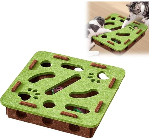 Cat Food Puzzle – Geistesbehandlung, interaktives Fütterungsspielzeug | Foreging Foreging Sensory Feeder mit Glocke zur Linderung von Langeweile, Training, Jagd