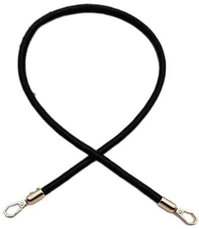 Anevous 2 Stück PU Leder Taschengriff 60 cm,Ersatz Handtaschengurt mit Karabinerhaken,0,8 cm schmaler DIY Taschenriemen,Handtaschengriffe für Damen Taschen Zubehör,Schwarz