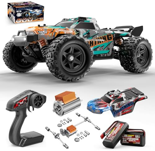 Womaqu Ferngesteuertes Auto Erwachsene &Jungen 1:18 4WD Monstertruck Ferngesteuert Offroad 40 km/h mit 2 7,4V-1300mAh-Akkus, 2 Karosserien, RC Auto tolles Geschenk für Outdoor-Spaß ab 8 Jahre