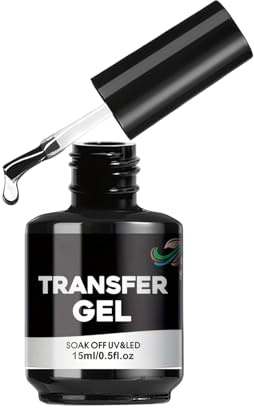 Foil Gel Transfer for Nails - 15ml Long Lasting Fingernails Stickers Adhesive - Foil Glue Gel for Nail,for Salon Home Professional Women Beginners Beauty &