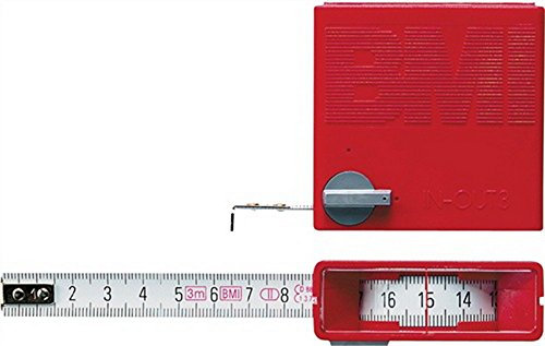 BMI 404341030 TaschenrollbandmaßIn/out Länge 3m Breite 13mm weiß mit Stopptaste