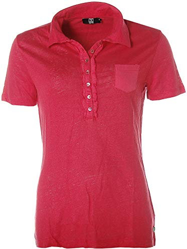 JETTE® Joop Polo T-Shirt Poloshirt Rüschen Leinen Rot 34