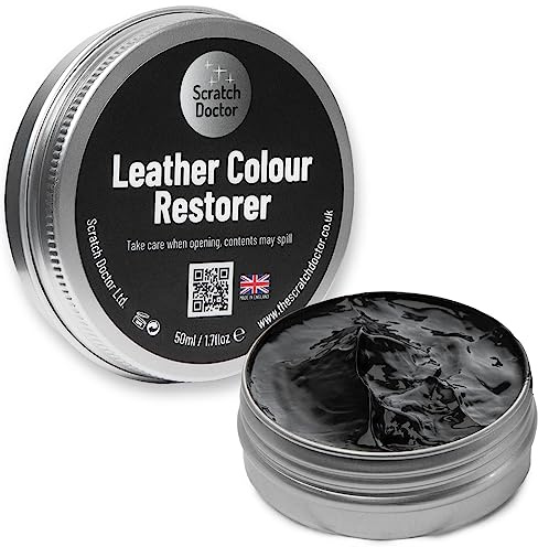 Scratch Doctor Leather Colour Restorer Recolouring Balm Repair Treatment for Faded & Worn Absorbent Leather Furniture, Sofas, Chairs (Dark Grey, 50ml)