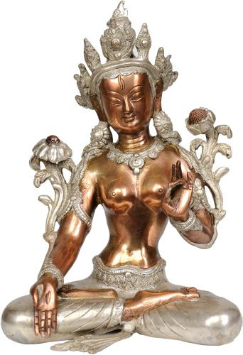 Exotic India Seven-Eyed Göttin weiß Tara – Messing Statue