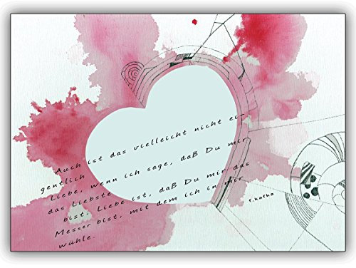 10 Valentinskarten: Franz Kafka Liebes Zitat auch schön zum Valentinstag • edle Klappkarte mit Umschlag zum gratulieren