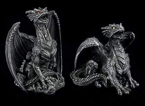 Drachen Figuren 2er Set schwarz - Dark Fury