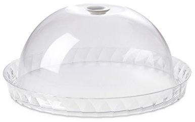 Omada Design 36 cm de diseño plano, 16.5 cm de alto, soporte para pastel con tapa de plástico irrompible, Diamond Line