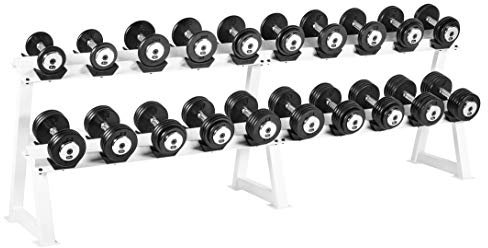 Bad Company Studio Heavy Duty Kurzhantel-Set inkl. Ablage-Rack I 10 Paar Hanteln von 5 kg bis 27,5 kg I Gesamtgewicht 378 kg - Guss