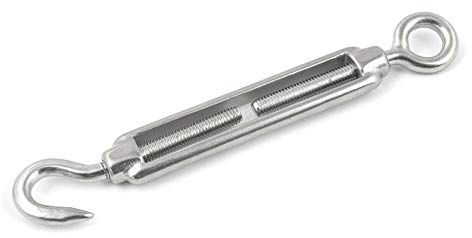 50 stück Spannschloss M12 Haken/Öse | Edelstahl AISI 316, V4A 1.4401 | Seilspanner für Drahtseil Spanner Stahlseil Draht zubehör für Seilwerk | [ DQ-PP ]