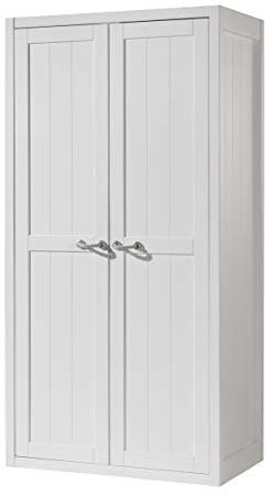 Vipack LEKL1214 Lewis Schrank mit 2 Türen, Holz, weiß, 200 x 100 x 59 cm